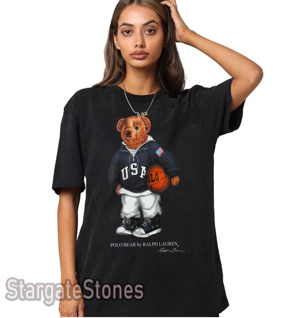90s POLO Bear Basketball Sport VTG 