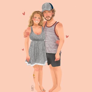 Valentine’s Day Gift for your partner - Couple Portrait Illustration / Digital Art  / Gift for V-Day / Personalized gift / Custom drawn