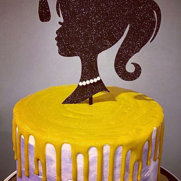 Graduation girl silhouette cake topper