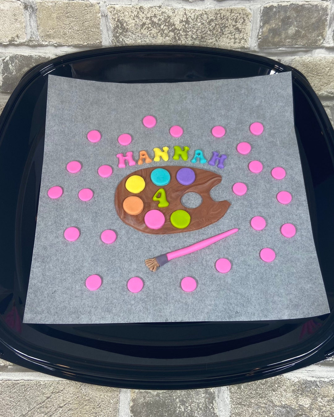 Fondant Painters Palette Cake Topper Set Etsy