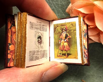 Miniature Leather Book: Album Salon, handmade art book in Spanish