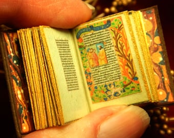 Miniature Book of Hours: 15thC Illuminated Manuscript, 12th Scale