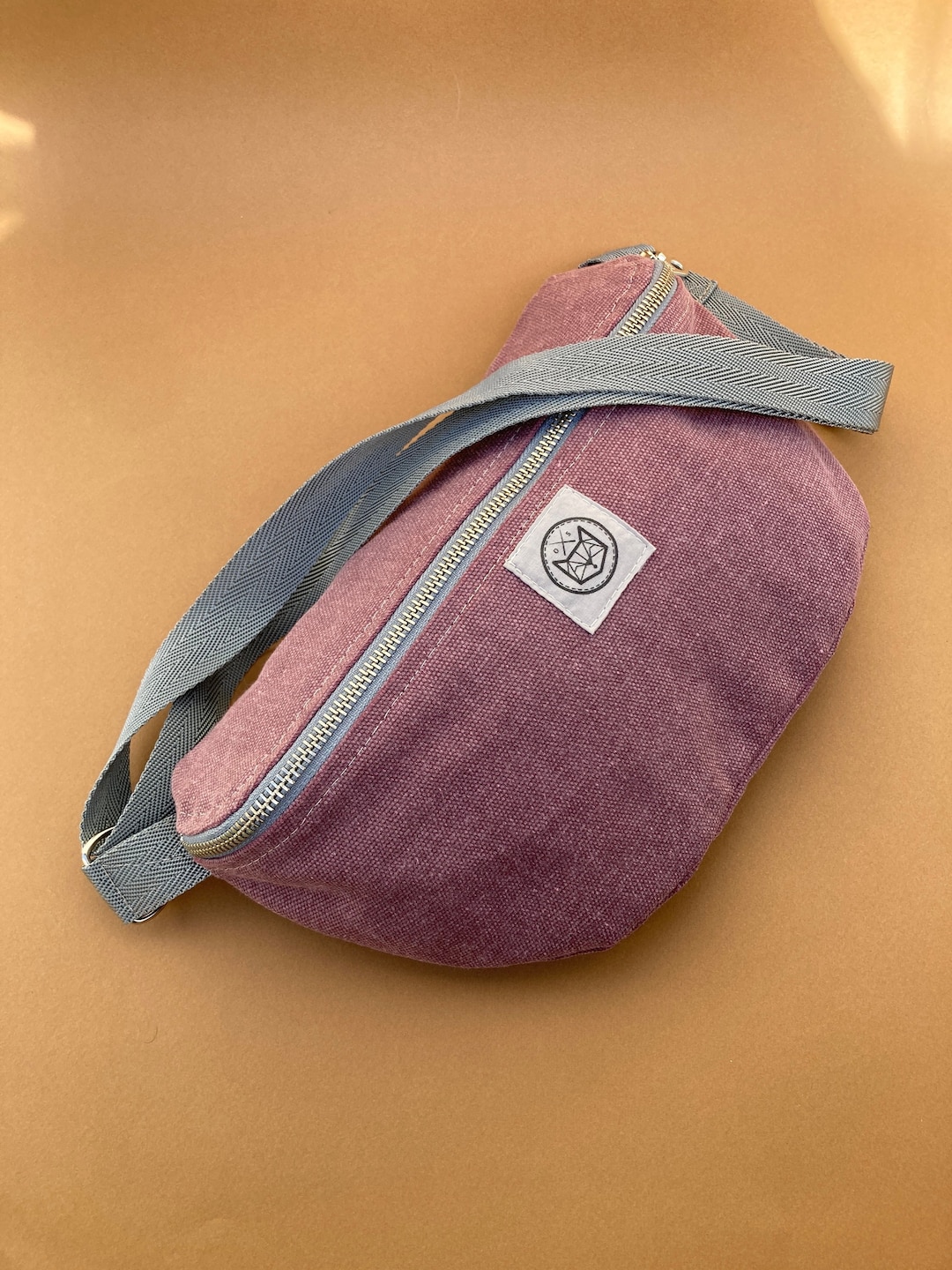 Unisex Belt Bag in Marl Burgundy Canvas Athens Etsy Canada
