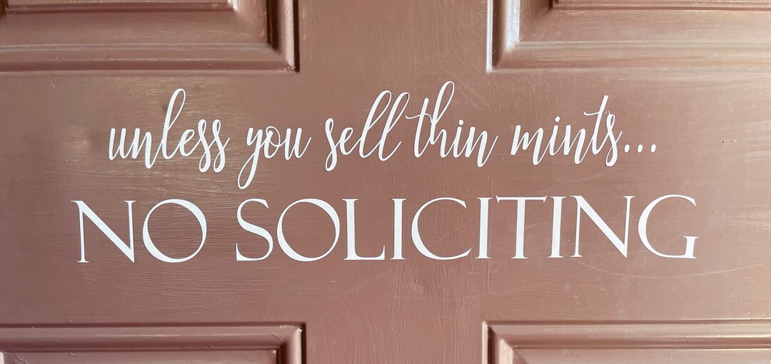 No Soliciting Door Decal - Etsy
