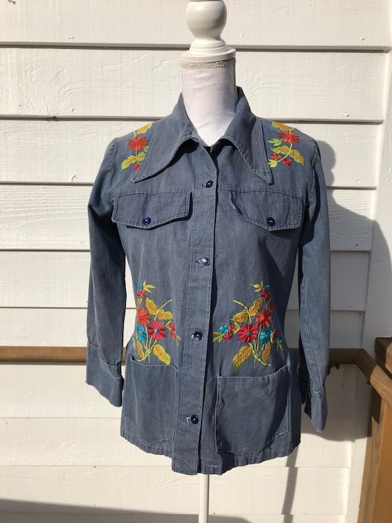 1970’s Embroidered Denim Shirt