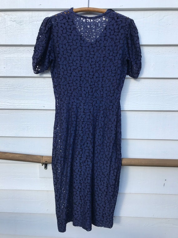 1930’s Navy Blue Lace Dress