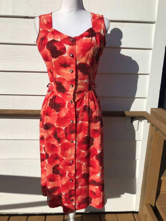 1950’s Poppy Print Sun Dress