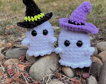 Ghostie Crochet Witch Hat Optional Ghost Desk Buddy Stress Ball