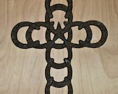 Horseshoe Cross - Wall Cross - Wall Crucifix - Western Cross - Rustic Horseshoe Cross - Star Cross Wall Crucifix - Metal Cross - Lucky Charm