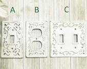Light Switch Plate - Light Switch Cover - Switch Plate Cover - Cast Iron Switchplate, Nursery Wall Decor, Turquoise Wall Decor, Fleur de lis