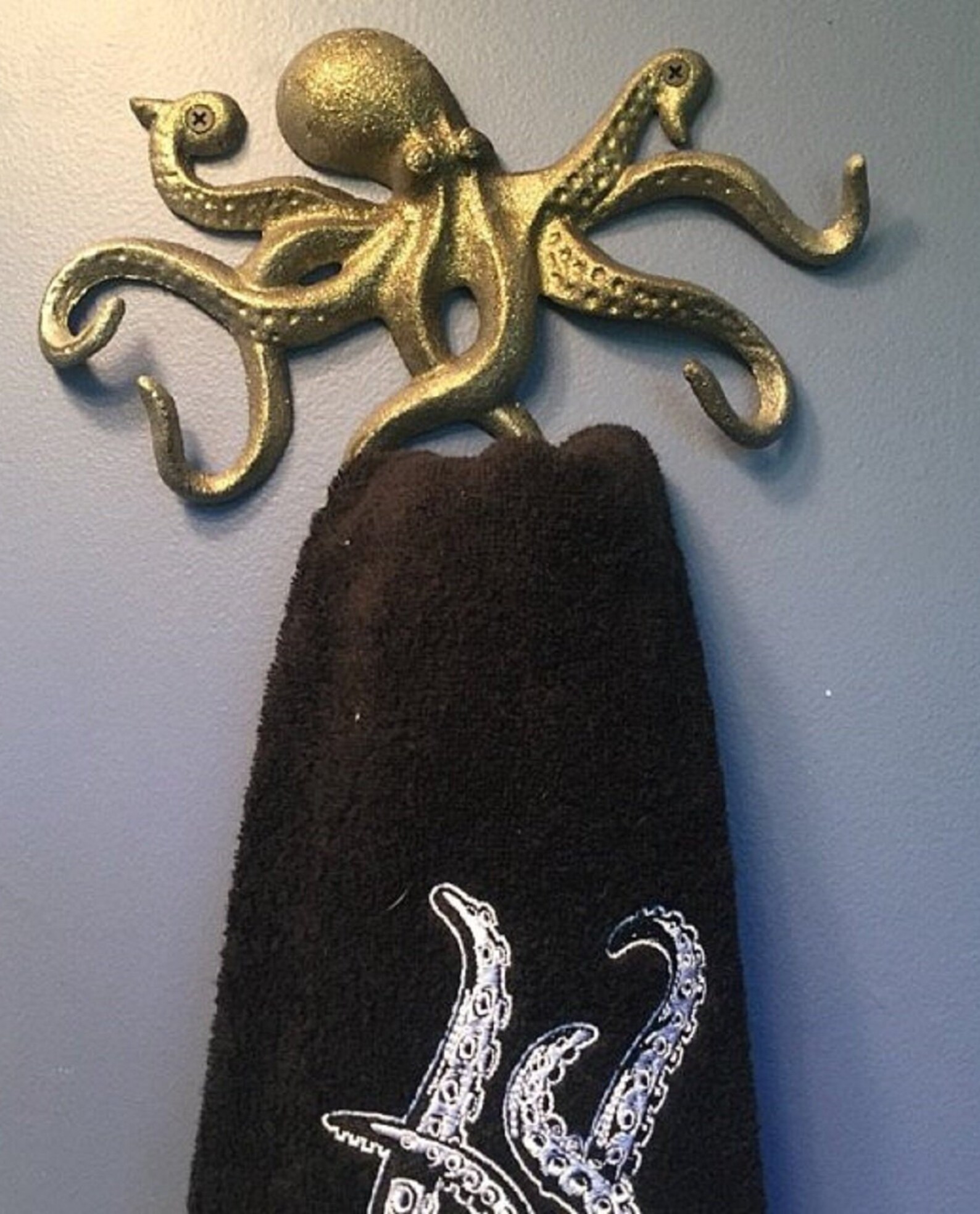 Octopus Key Holder Octopus Decor Towel Holder Nautical Etsy