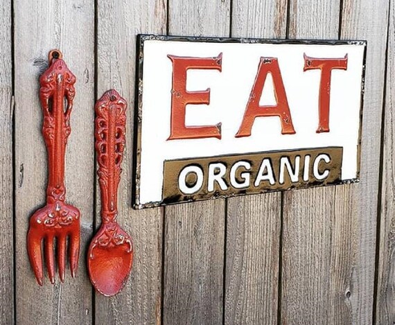 Kitchen Decor Fork and Spoon SET Kitchen EAT Signs | Etsy
