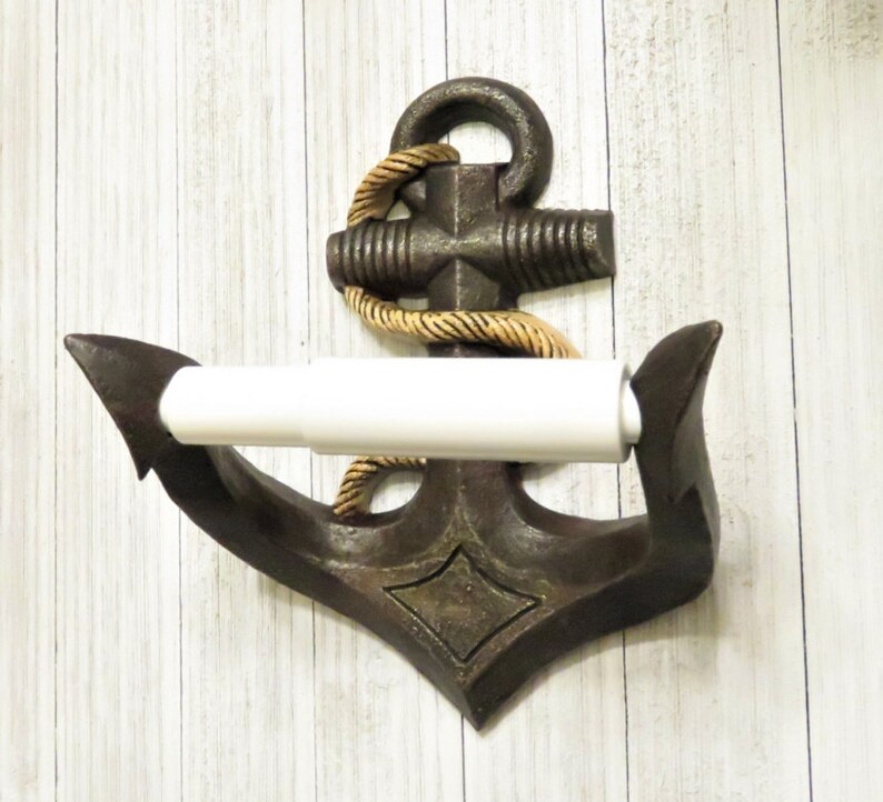 Toilet Paper Holder Anchor Decor Nautical Decor Beach Etsy