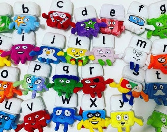 Peluches Alphablocks (ensemble complet de 26 lettres)