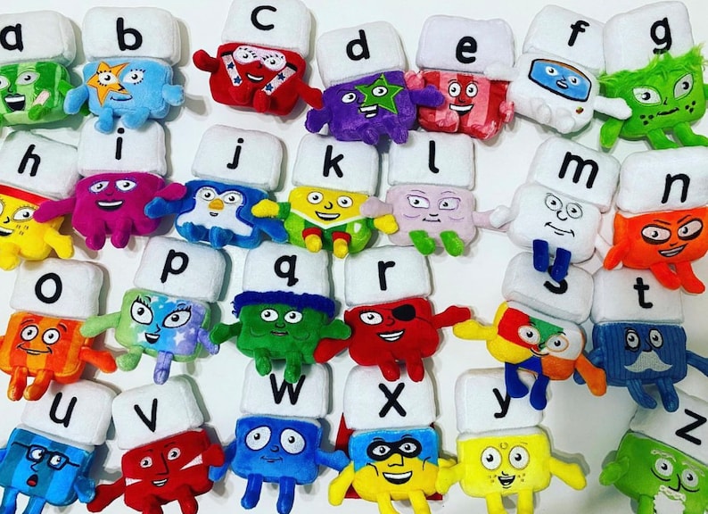 Peluches Alphablocks juego completo de 26 letras imagen 1