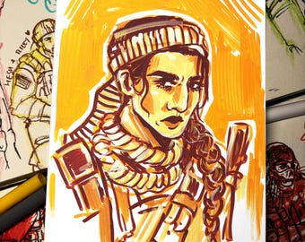 FPS-militaire karakters GENSPIREERDE print!  Minikunstprints met satijnafwerking