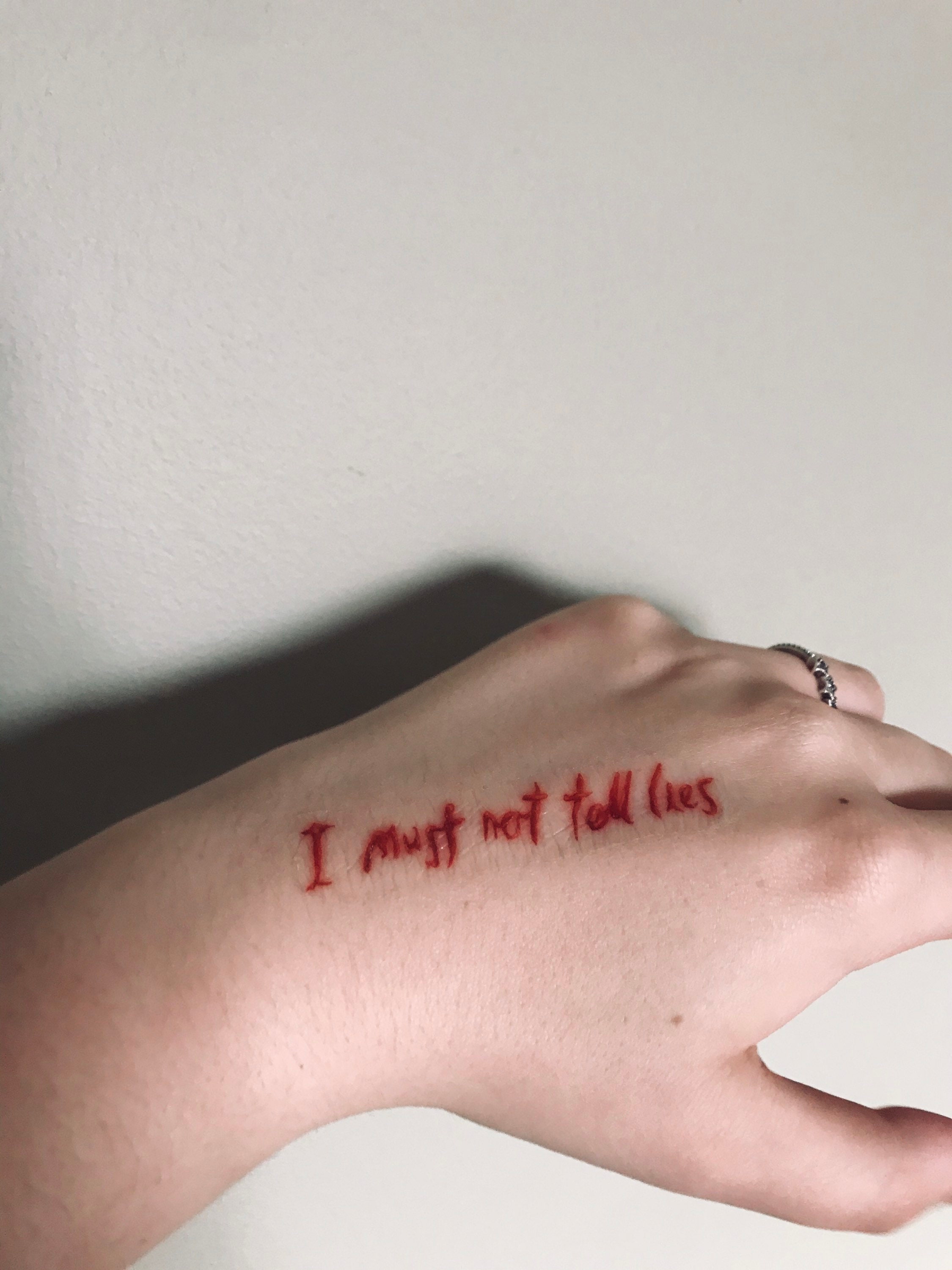 I Must Not Tell Lies Tattoo