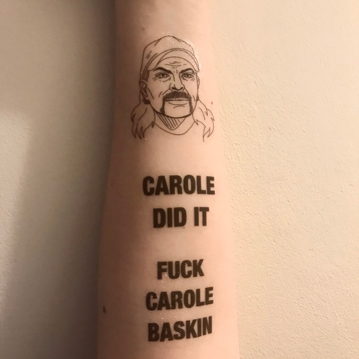 Tiger King Temporary tattoos Joe Exotic Carole Baskin Etsy