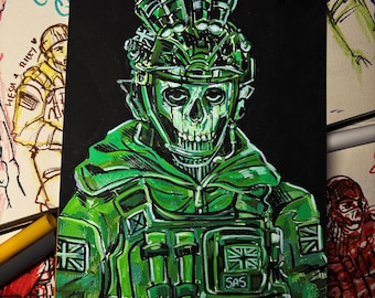FPS-militaire karakters GENSPIREERDE print!  Minikunstprints met satijnafwerking