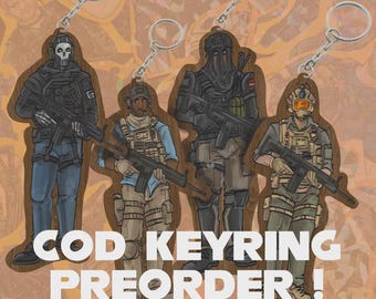 FPS military characters INSPIRED keyrings! wooden charms