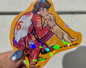 Charles Leclerc and Leo INSPIRED stickers! holographic formula 1 motorsport stickers, scuderia Ferrari Tifosi, F1, racing, gift!