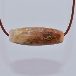 Plume agate bead pendant