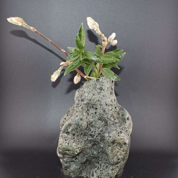 Natural rock vase, candle holder, stone vase, handcrafted stone vase, rock vase, custom made rock vase, natural stone handcrafted vase