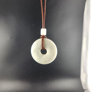 Custom Burmese jadeite B-disc pendant