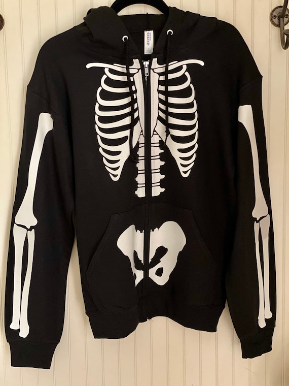 Skeleton full zip hoodie sale