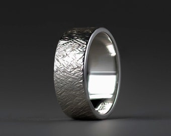 Celtic textured wedding ring, forged from sterling silver, hallmarked, traditional, wedding gift, Irish wedding ring,