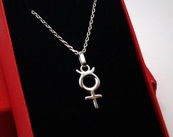 Beauty-inside Mercury Pendant Necklace Mercury Symbol 2019Creative Unisex Stainless Steel Jewelry Accept YP3934 