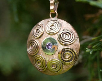 Celtic Pendant, Copper pendant, Irish Mythology, Ancient Wheel, Solstice & equinox, Handcrafted in Ireland, Sacred Geometry, Crafts