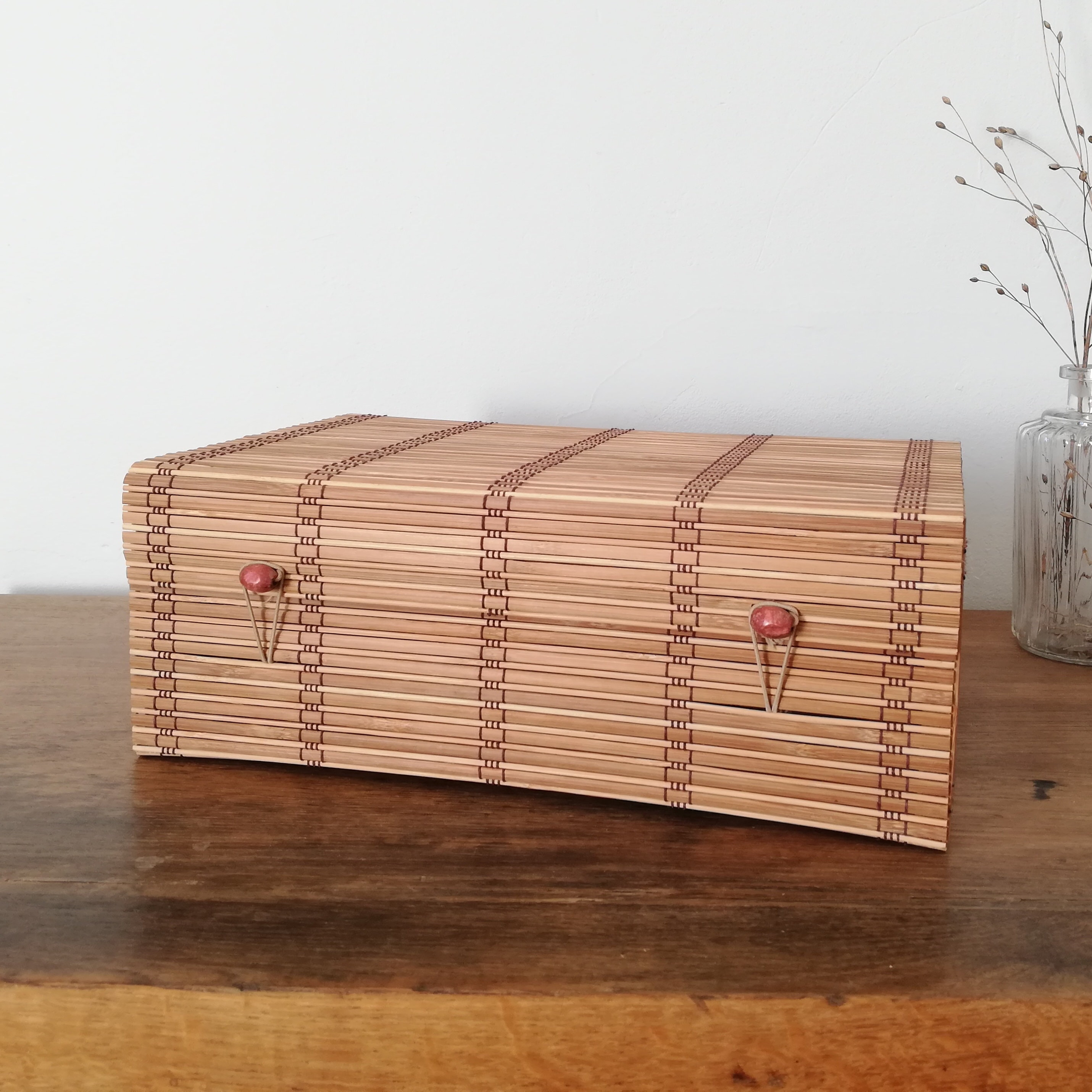 Boîte en Bambou Bois/Rangement Salle de Bains Boîte Cadeau d'accessoires