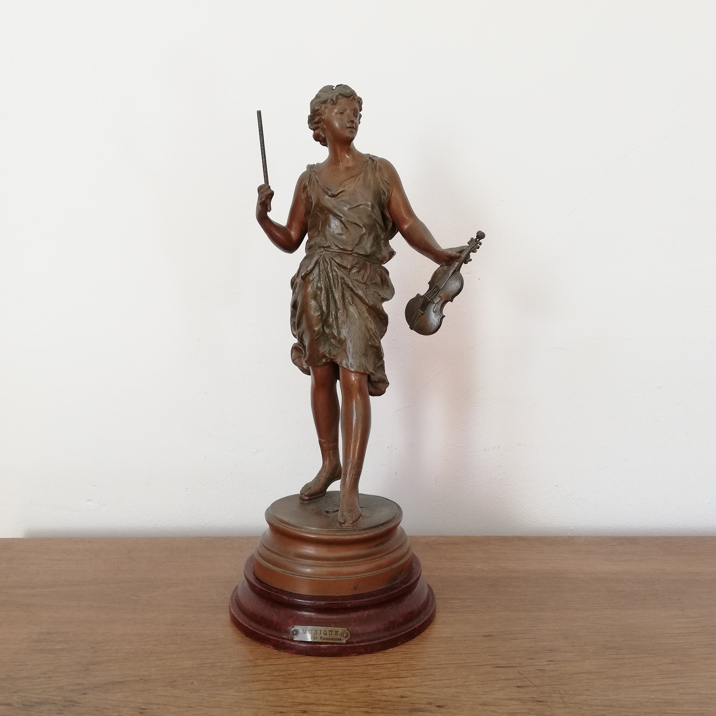 Statue Musique Par Rancoulet en Régule - Statue Violoniste Musicien