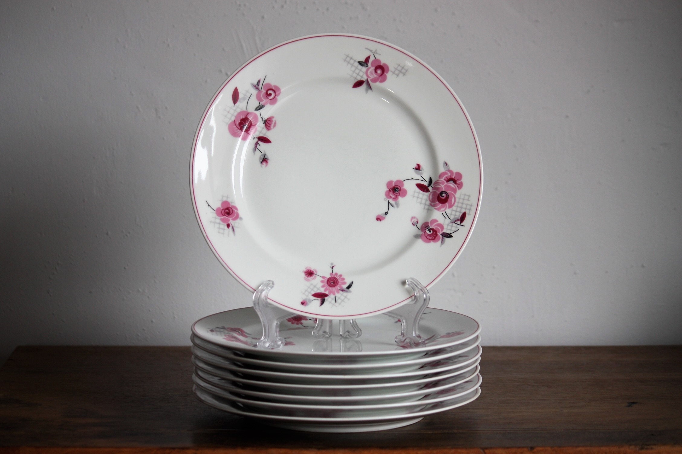 Set de 8 Assiettes Plates Limoges - Made in France Vaisselle Vintage Raffinée