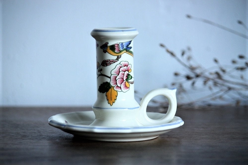 Bougeoir en Faïence de Gien - Décor Corne d'abondance