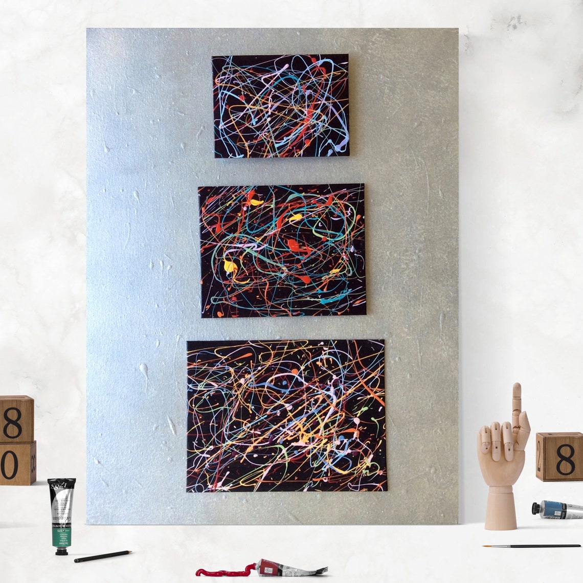 Original Abstract Art on Canvas, Acrylic Paint, Wall Décor, Textured