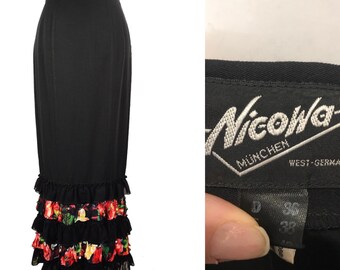Mid-1980s West Germany Nicowa High-Waist Trumpet Skirt Vintage. Hight waisted skirt, trumpet skirt , gipsy , lambada