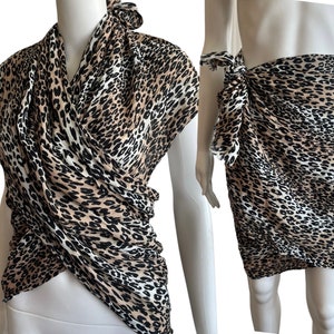 Huge Leopard Scarf Animal Pattern Scarf Top Beachwear Viscose Leopard Scarf Gift for Her Birthday Gift 200 / 128 cm Y2K Scarf Animal Print
