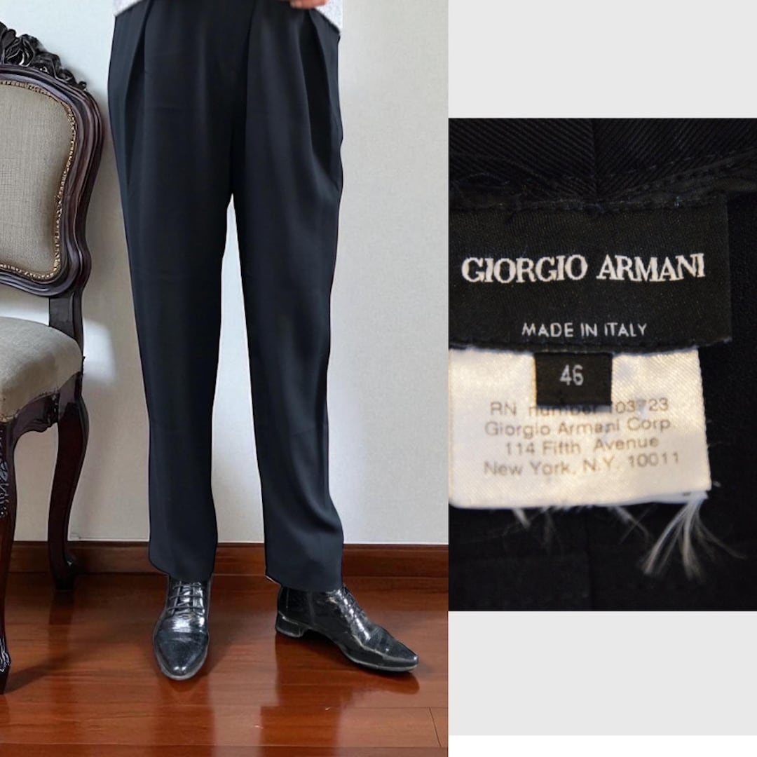 パンツ 80s vintage Giorgio Armani wool slacks 1980s/90s Vintage Giorgio Armani Tailored Wool Trousers