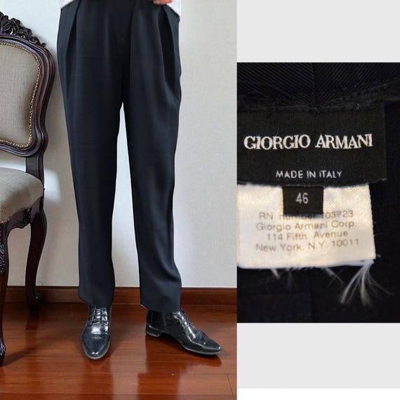 1980s/90s Vintage Giorgio Armani Tailored Wool Trousers – Italian