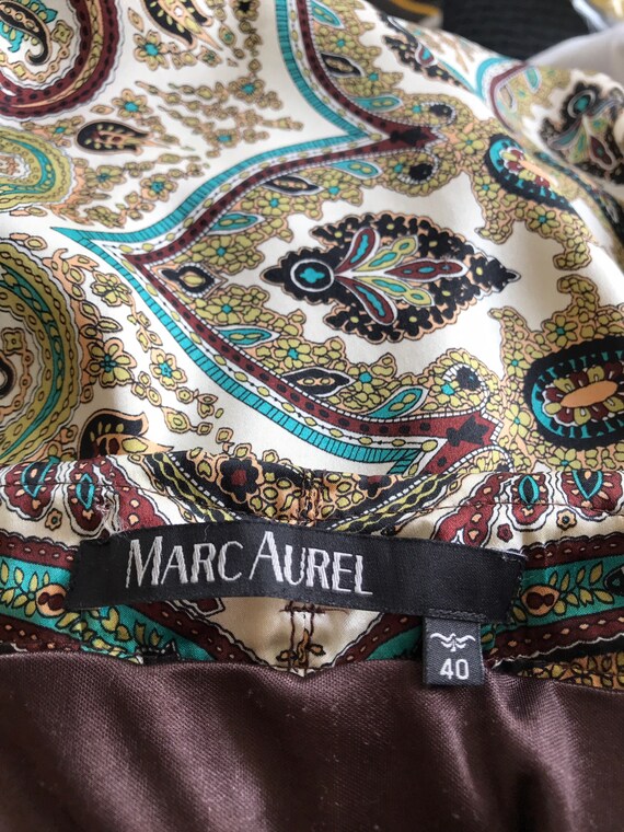 Gorgeous Mark Aurel 100 % silk midi skirt in pais… - image 5
