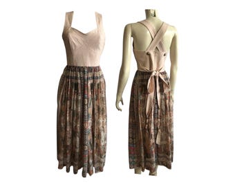 Piękna, zabytkowa, tradycyjna sukienka Chiemseer Dirndl, Tratcht - sukienka bawarska marki Exquist, Octoberfest, różowa, maxi, 38, jedwab, wełna