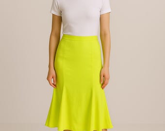 Vintage Gianni Versace Silk Neon Skirt Midi Gianni Versace Skirt