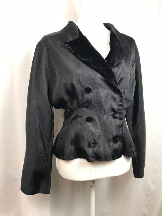 Karl Lagerfeld Rare 80s Black Velvet Collar and B… - image 2