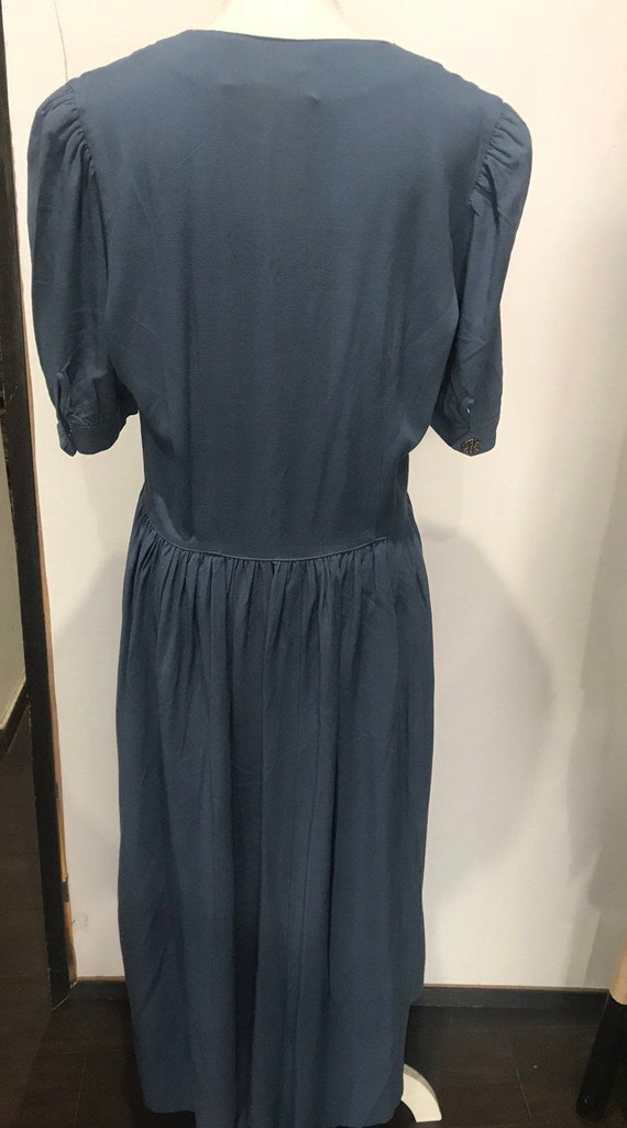 Vintage cotton tratchen blue maxi dress , traditi… - image 4