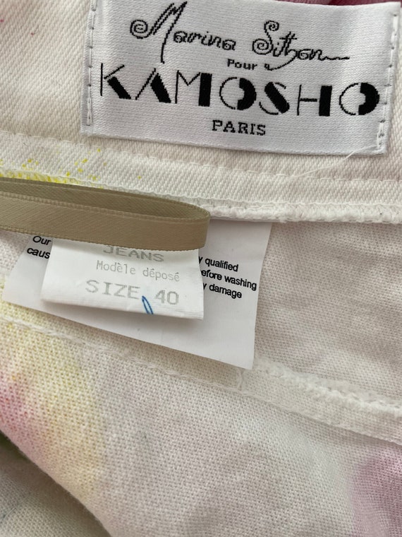 Jupe Marina Sithan Pour Kamosho - Taille 44 - Blanc Et Vert Pomme - 57% Acétate, 43% Laine - Neuve