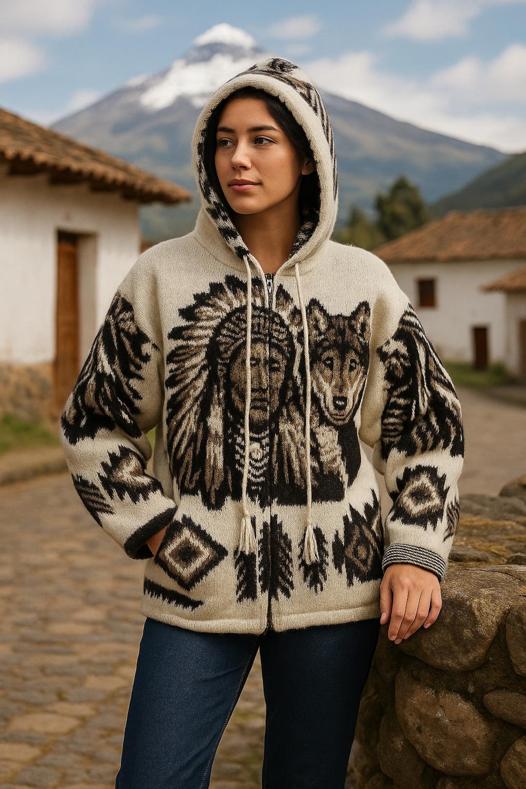 Rare 80s Vintage Wuayra Artesanías Alpaca Wool Hoodie – Made in