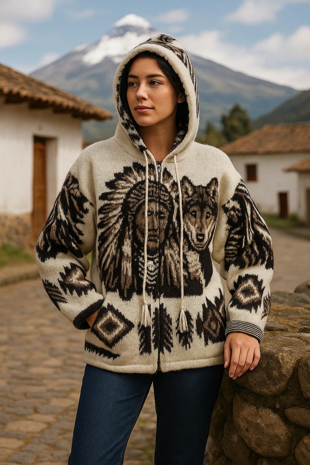 Rare 80s Vintage Wuayra Artesanías Alpaca Wool Hoodie – Made in