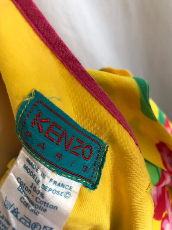 Kenzo vintage mini apron dress bright colors flora Gem